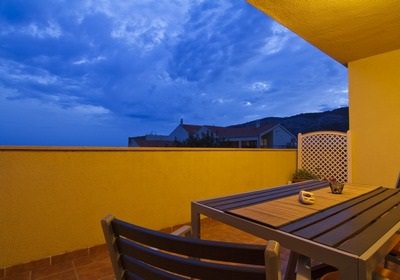 apartment beige, balcony with sea view